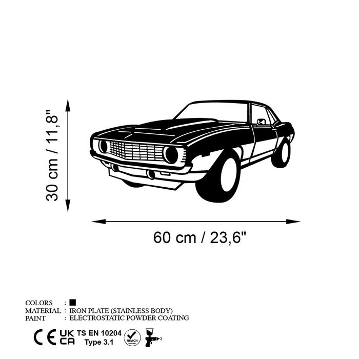 Wallity Chevy Camaro Yenko Escultura de pared